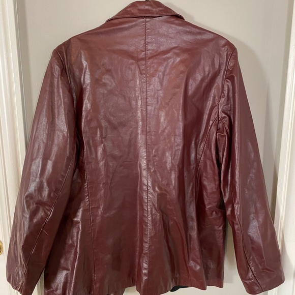 Vintage Burgundy General Leather NY Blazer, L - Picture 3 of 6